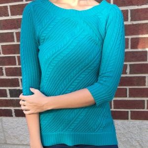 SALE!! New York & Company teal cable sweater